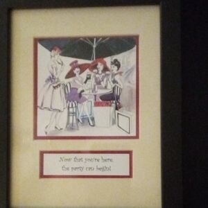 Framed Art Print with Fashion Party Illustration